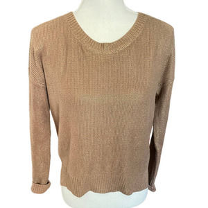 Banana Republic Heritage Womens Crew Neck Knit Sweater Long Sleeve Size XS Tan
